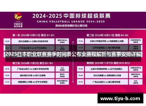 2025日本职业联赛赛季时间表公布全赛程解析与赛事安排详解